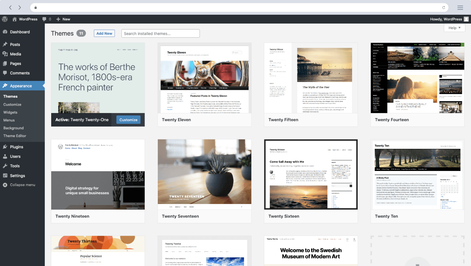 pagina web wordpress